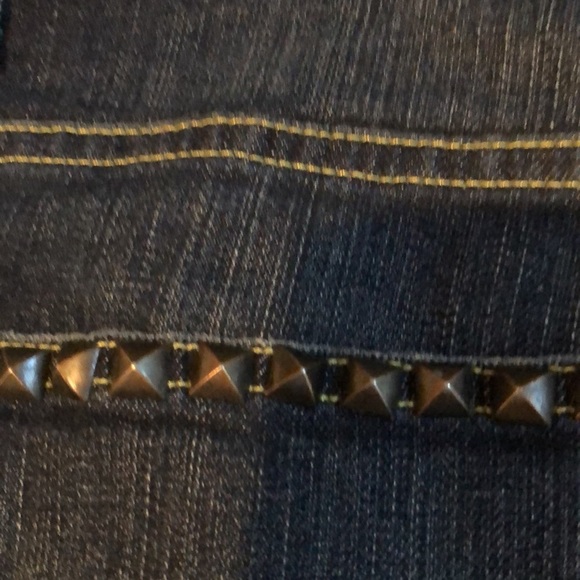 Rich & Skinny size 30 blue denim embellished with brass studs Straight leg - Picture 3 of 7